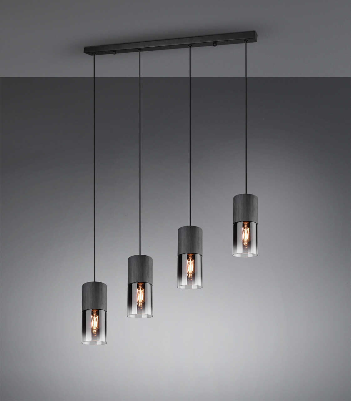 Lustra Robin, TRIO, 80.5x10x150 cm, 28W, 4x E27, metal, negru mat - imagine 6